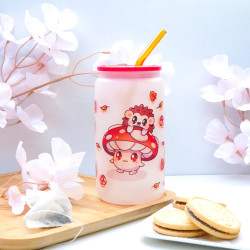 Verre Givré Champi & Hérisson - Kawaii Peony Shop