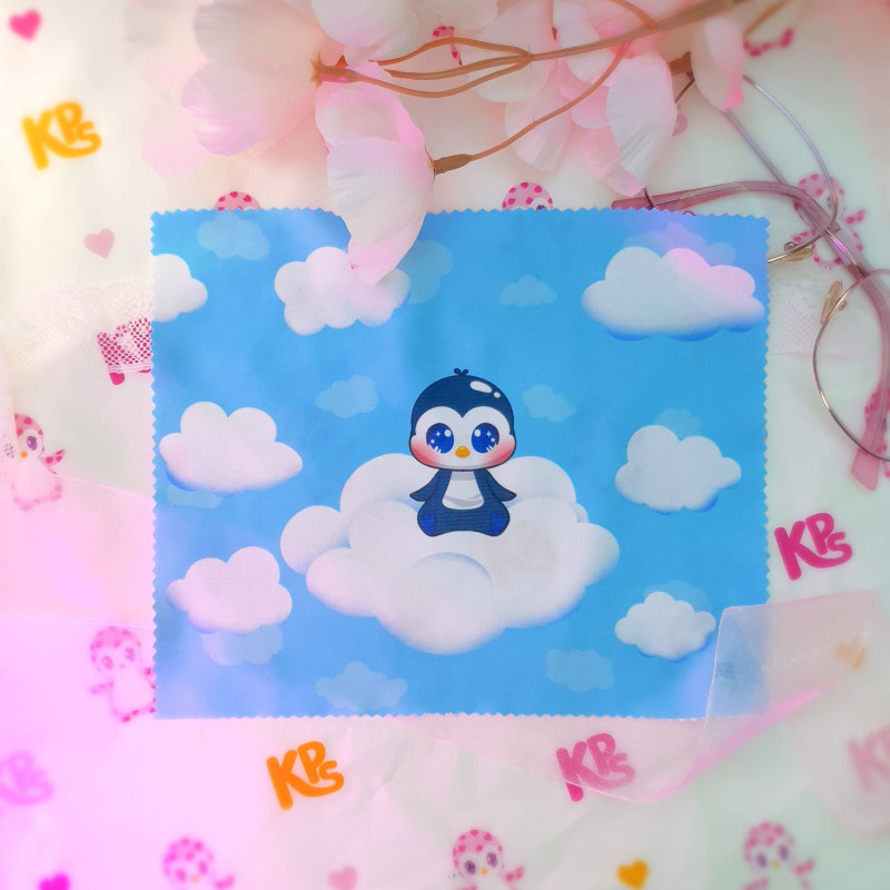 Chiffonnette Pingouin Nuages - Kawaii Peony Shop